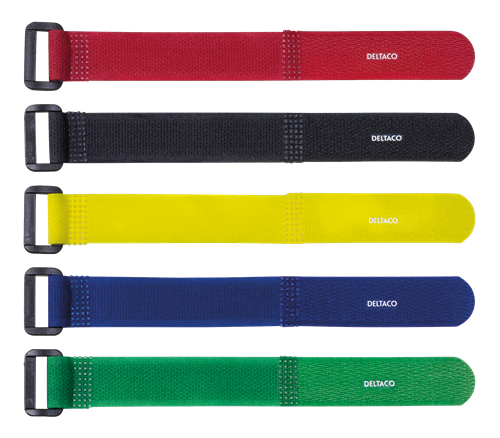 Deltaco Sidontanauhat, Velcro, 20x280mm, 10kpl, 5 väriä Deltaco Sidontanauhat, Velcro, 20x280mm, 10kpl, 5 väriä