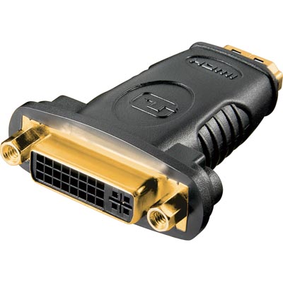 Deltaco HDMI-sovitin, HDMI naaras - DVI-D naaras, kullattu Deltaco HDMI-sovitin, HDMI naaras - DVI-D naaras, kullattu