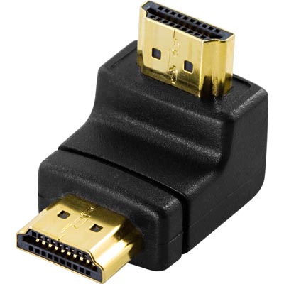 DeLOCK HDMI-sovitin, HDMI uros - uros, kulmaliitin, kullattu DeLOCK HDMI-sovitin, HDMI uros - uros, kulmaliitin, kullattu