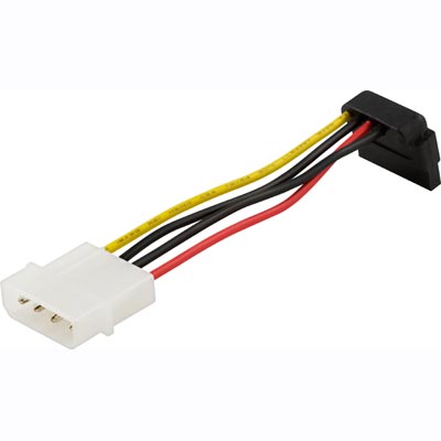 Deltaco SATA kiintolevyn virtakaapeli, 4-pin Molex - SATA kulma Deltaco SATA kiintolevyn virtakaapeli, 4-pin Molex - SATA kulma