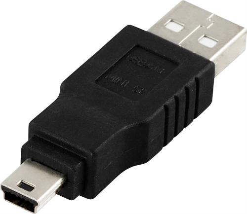 Deltaco USB 2.0 Adapteri A uros - Mini B uros
