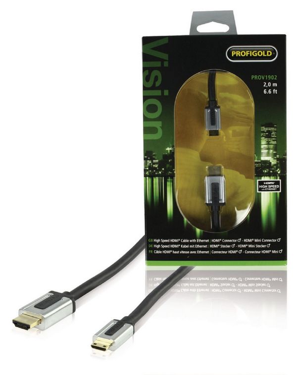 Profigold HDMI - Mini HDMI Kaapeli, 4K, Ultra HD, 2m