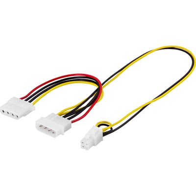 Deltaco adapterikaapeli 4-pin Molex u > n ja ATX12V(P4) n
